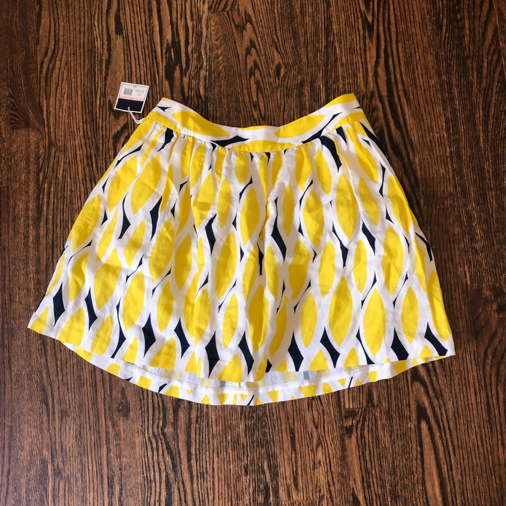 Kaari Blue Yellow Teardrop Geo Floral Skirt sz 10